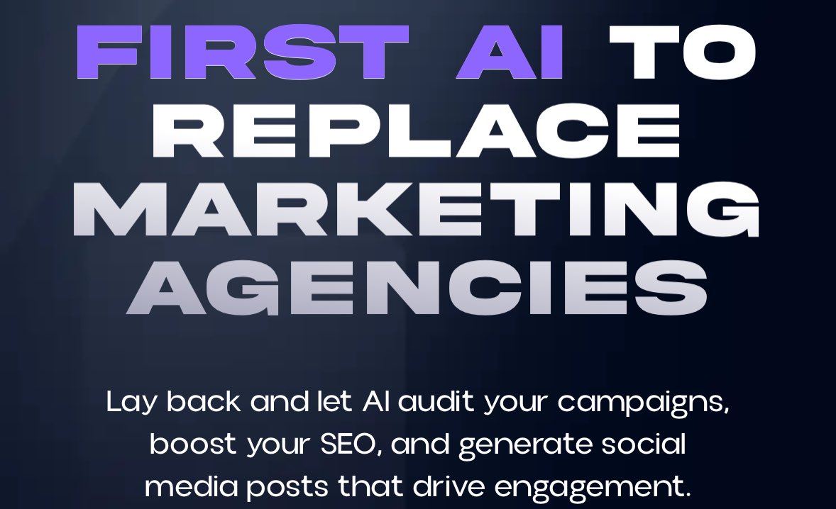 Imagine replacing your marketing agency with AI.

From ad audits to SEO to social media content creation, it does it ALL. 

Let’s break down what makes this a game-changer. 🧵