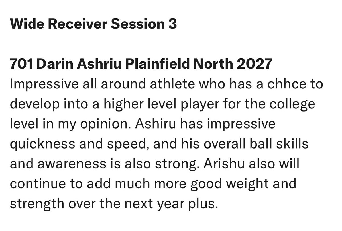 Darin Ashiru (Dash$) (@ashirudarin) on Twitter photo Appreciate the ✍️ up <a href="/EDGYTIM/">Timothy “EDGYTIM” OHalloran</a>. Always great competing at ur events.
<a href="/PNTigerFootball/">Plainfield North Tiger Football</a> <a href="/AllenTrieu/">Allen Trieu</a> <a href="/BOOMfootball/">BOOM Football</a> <a href="/LemmingReport/">Tom Lemming</a> <a href="/IamClint_C/">Clint Cosgrove</a> <a href="/PrepRedzoneIL/">Prep Redzone Illinois</a> <a href="/sixstarfootball/">Six Star Football | PLUS+</a> <a href="/DeepDishFB/">DEEP DISH FOOTBALL</a> <a href="/Sports4Illinois/">Illinois Sports Updates</a> Appreciate the ✍️ up <a href="/EDGYTIM/">Timothy “EDGYTIM” OHalloran</a>. Always great competing at ur events.
<a href="/PNTigerFootball/">Plainfield North Tiger Football</a> <a href="/AllenTrieu/">Allen Trieu</a> <a href="/BOOMfootball/">BOOM Football</a> <a href="/LemmingReport/">Tom Lemming</a> <a href="/IamClint_C/">Clint Cosgrove</a> <a href="/PrepRedzoneIL/">Prep Redzone Illinois</a> <a href="/sixstarfootball/">Six Star Football | PLUS+</a> <a href="/DeepDishFB/">DEEP DISH FOOTBALL</a> <a href="/Sports4Illinois/">Illinois Sports Updates</a>