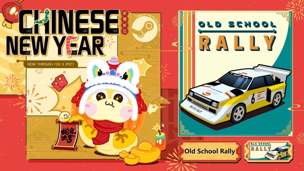 Sakis 25 (@sakis25) on Twitter photo Old School Rally is participating in Steam's Chinese New Year event with a special discounted price! 🏁
Check it out here:
store.steampowered.com/app/2824660/Ol…
<a href="/Astrolabe_Games/">Astrolabe Games</a> <a href="/AstrolabeGameJP/">Astrolabe Games日本公式</a>
#ChineseNewYear2025 #LunarNewYear2025 #ps1 #psx Old School Rally is participating in Steam's Chinese New Year event with a special discounted price! 🏁
Check it out here:
store.steampowered.com/app/2824660/Ol…
<a href="/Astrolabe_Games/">Astrolabe Games</a> <a href="/AstrolabeGameJP/">Astrolabe Games日本公式</a>
#ChineseNewYear2025 #LunarNewYear2025 #ps1 #psx