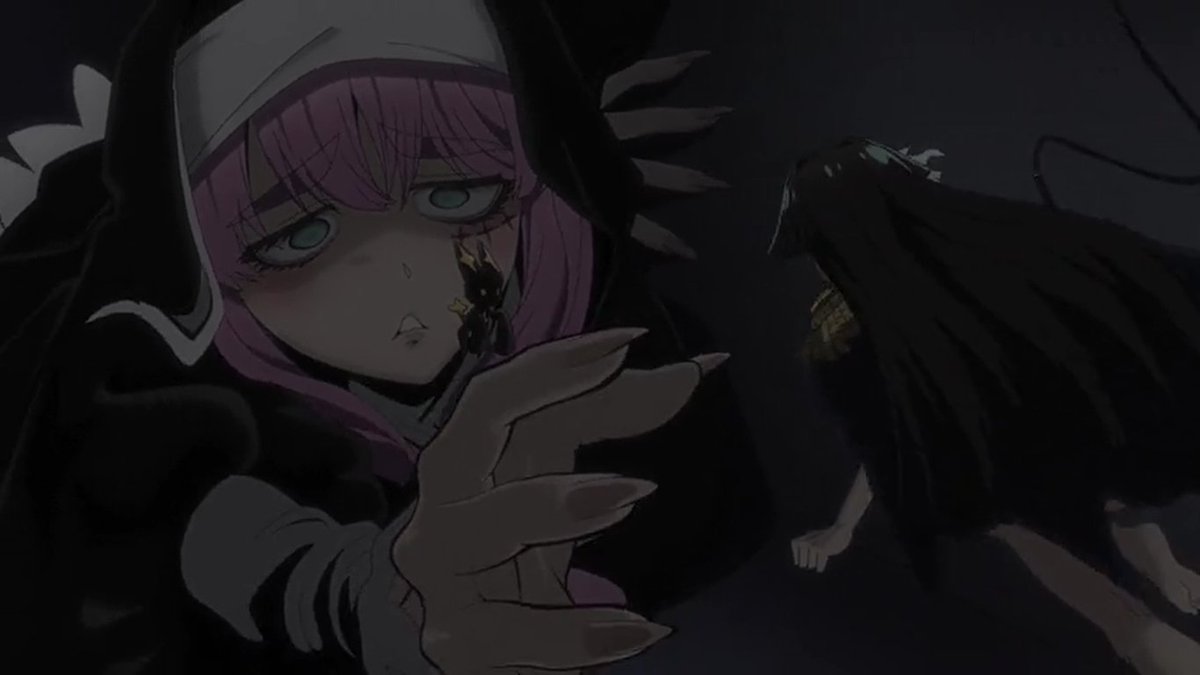 From Episode 11 of Gushing Over Magical Girls.
And one more for good measure as Sister Gigant turns against Lord Enorme by becoming enormous herself like she always does. #giantess