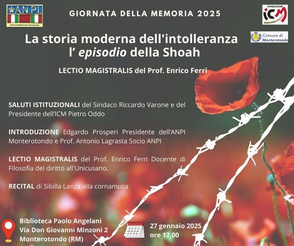 MonterotondoCit's tweet photo. #monterotondo #giornatadellamemoria2025
#giornatadellamemoria https://t.co/bKwor71gnH