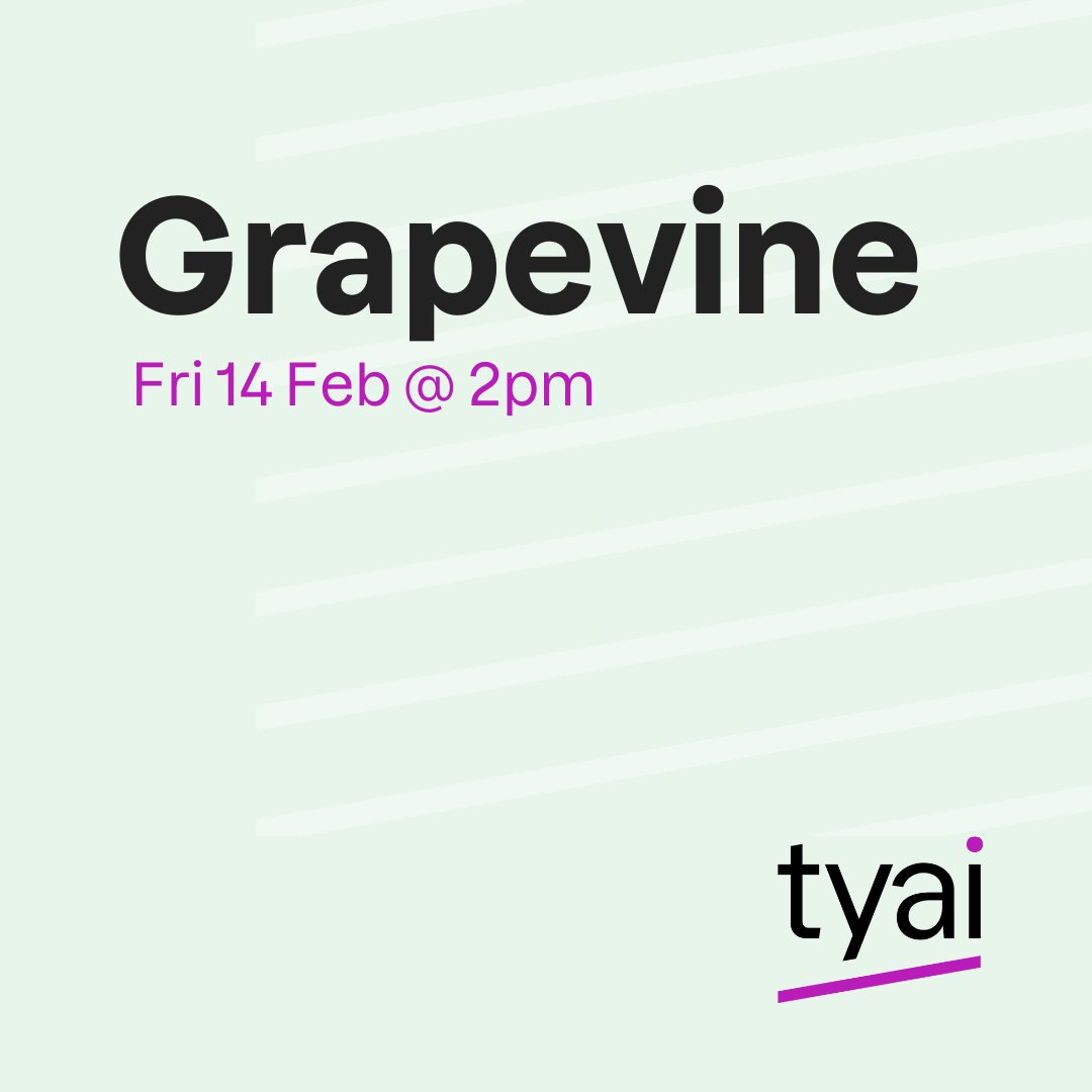 Next Grapevine is Fri 14 Feb @ 2pm

Grapevine is a social space for TYA artists and makers to get together to share thoughts, ideas, experiences and just have a catch up. You do not have to be a TYAI member to attend Grapevine.

Register below 👇
us02web.zoom.us/meeting/regist…