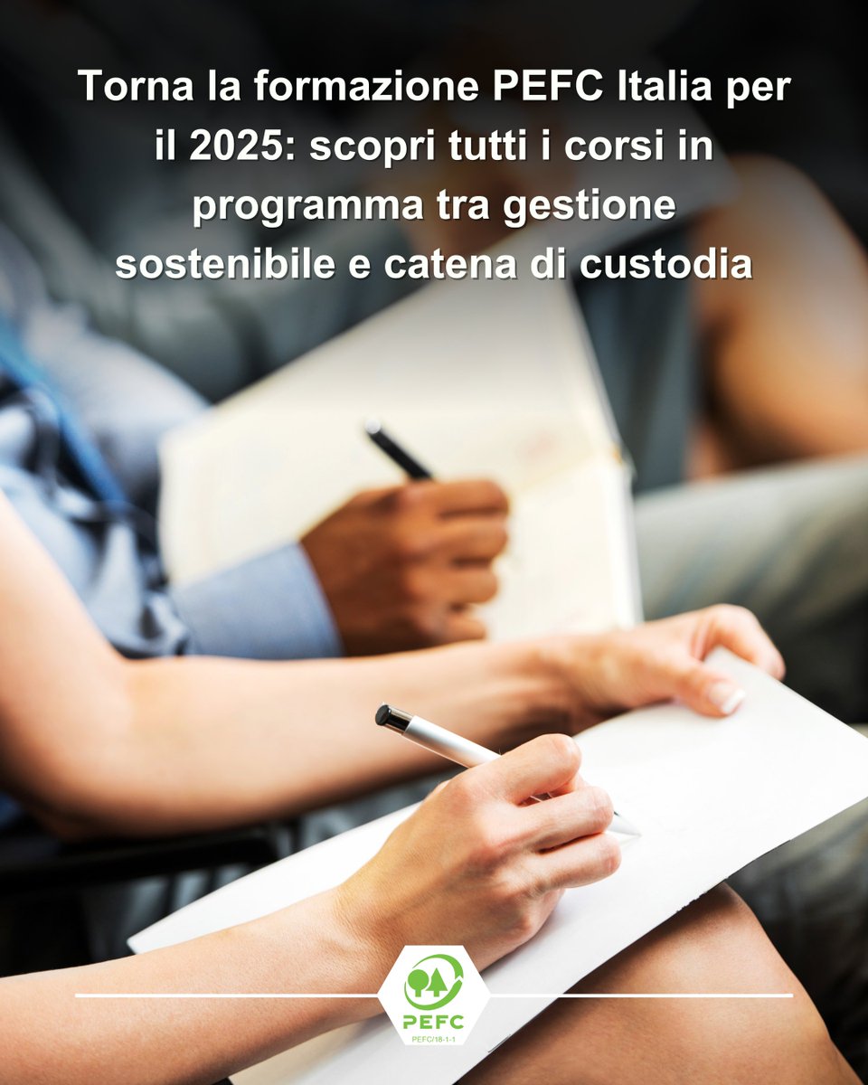 📣 Anche nel 2025 tornano i 📚 #corsi di formazione e specializzazione @PefcItalia per consulenti, liberi professionisti e tecnici. Ecco tutti i corsi in programma, tra gestione sostenibile e catena di custodia ⤵️
pefc.it/news/la-formaz…