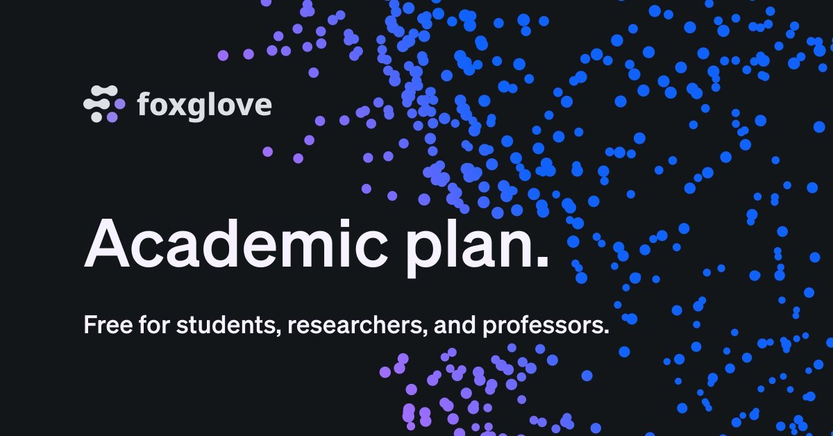 📣 Announcing: the Foxglove Academic Plan 🧑‍🎓

Behind every robotics and embodied AI breakthrough are the researchers, educators, and students reshaping how machines interact with the world. 💜

To support these innovators, Foxglove is launching a free Academic Plan for academic