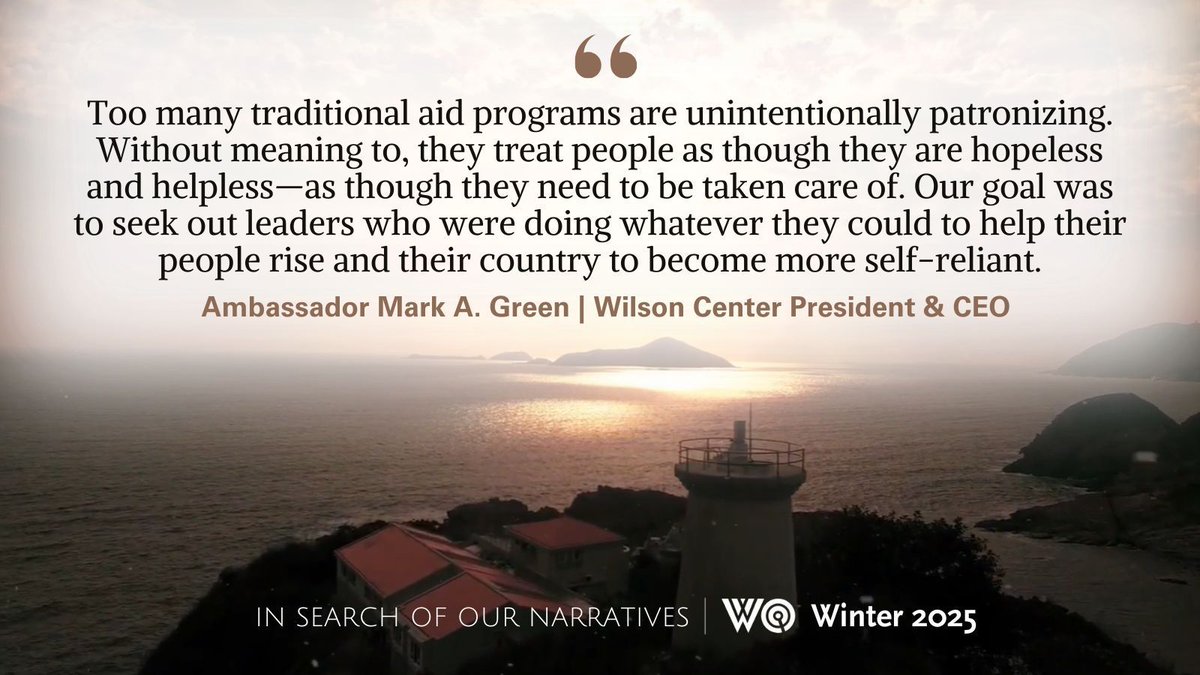 What is the goal of #foreignassistance? Former <a href="/USAID/">USAID</a> chief, <a href="/AmbassadorGreen/">Mark Andrew Green</a>, discusses the “Journey to Self-Reliance" framework, which he says empowers countries to build partnerships instead of dependencies. 
Learn more: 
buff.ly/3E7UnNa 
#GuidingNarratives