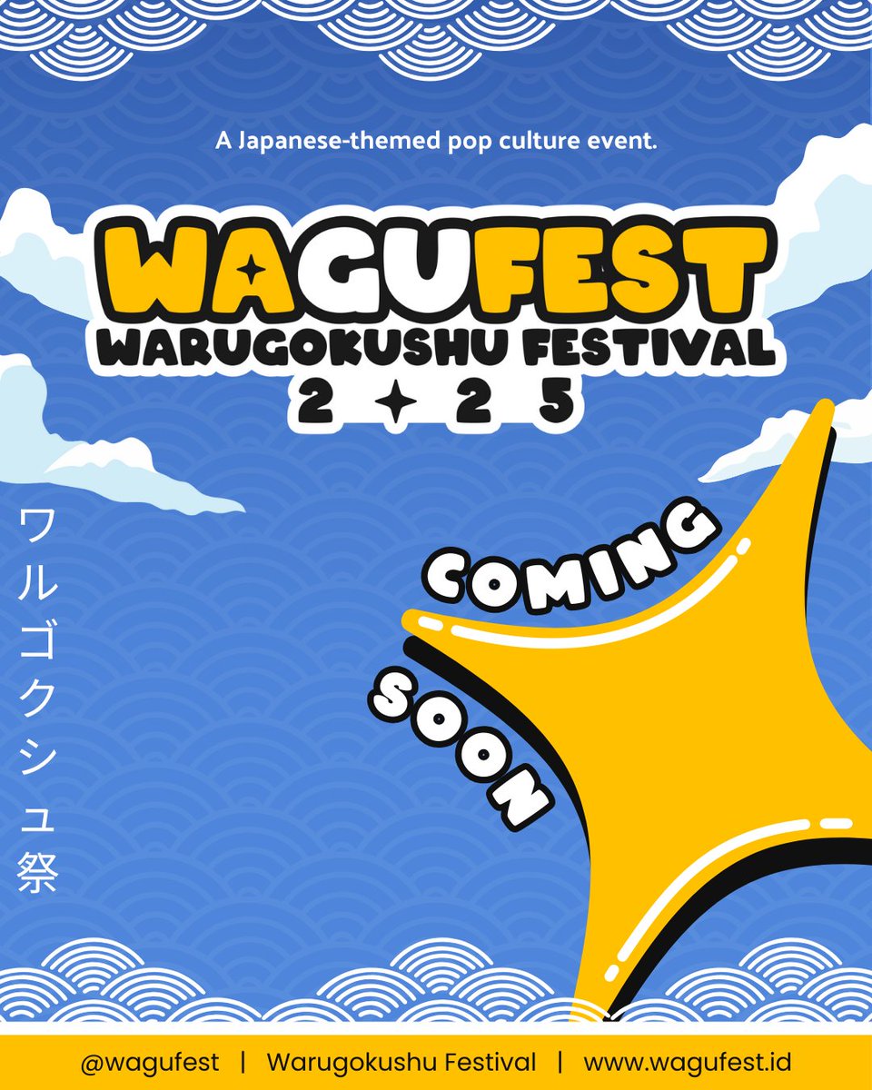 wagufest's tweet photo. "Bintang penuh harapan akan jatuh di langit Jakarta musim panas ini!"๐
Coming 2025!๐ฅณ
Sebuah ajang perayaan penuh kemeriahan yang bertema Jepang (anime, manga, komik, art, musik, dan game).โจ
#wagufest #eventcosplay #japanfestivaljakarta #eventjepang #eventjepangjakarta https://t.co/XiRQHZr62Q