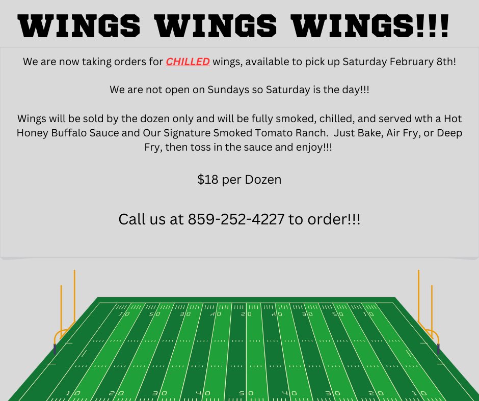 Preorder wings for Super Bowl!!
