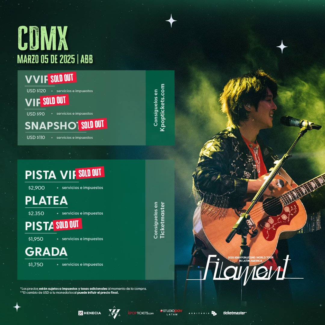💖 ¡CDMX! 🌟 Queremos que esta noche sea un recuerdo que guardes para siempre y lleves en el corazón, porque tú eres parte de nuestra historia. Consigue tus boletos en y celebremos juntos la magia de la música. 🥳 🌟 Kim Hyun Joong está más cerca de lo que imaginas. ¡Nos vemos