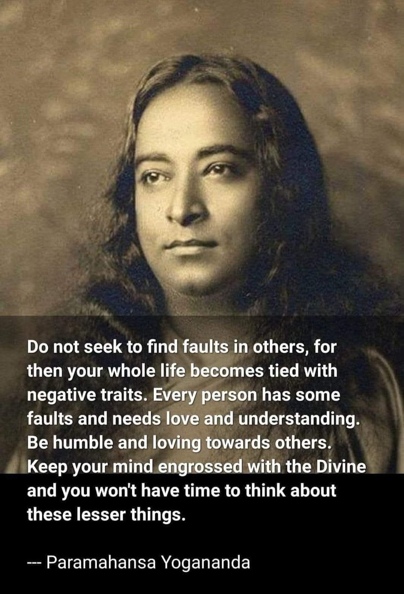 Sunita_Says_'s tweet photo. What We focus on expands...
When the Mind is Occupied with higher thoughts, there’s No Space for Criticism or Negativity toward Others..!!! 
#ParamahansaYogananda #JoyTrain #TuesdayThoughts #FocusedWork #SpiritualGrowth #meditation #Love https://t.co/lkTj5RxI8C