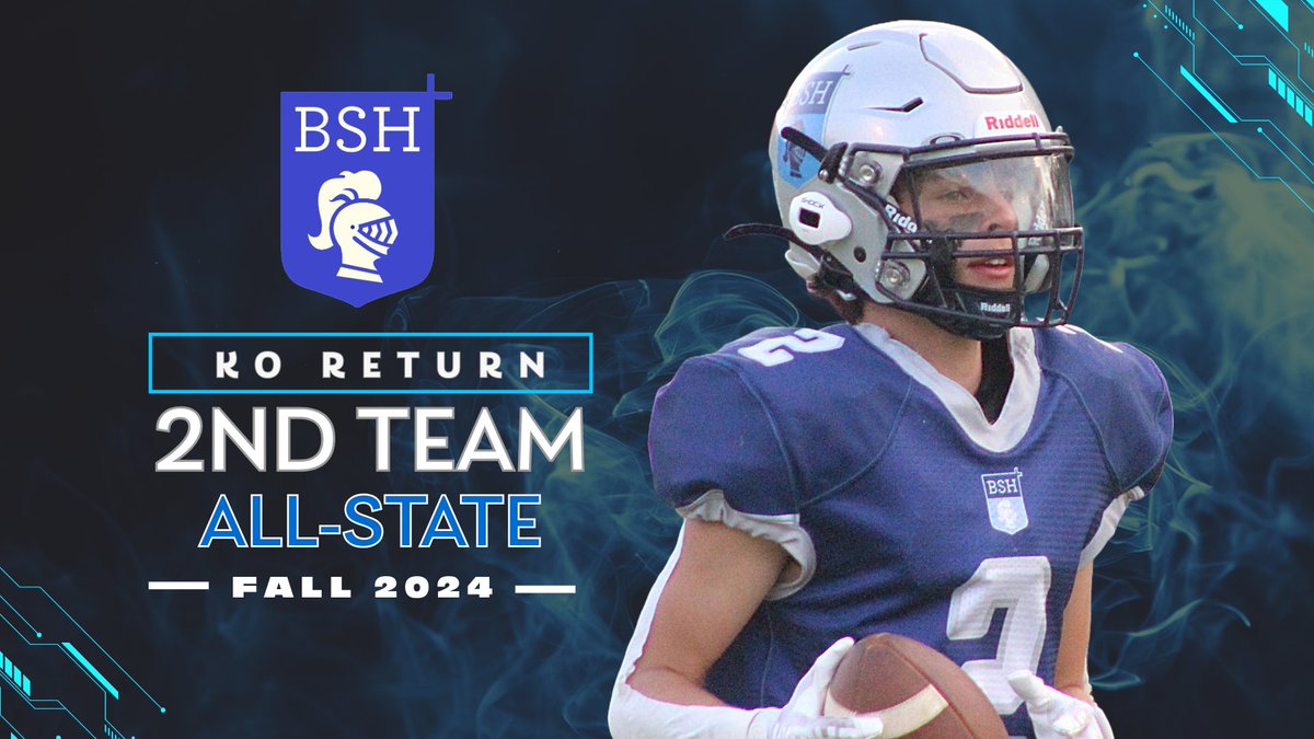 🥈 Congratulations to Chase Watkins (Class of 2028), who was recognized as 2nd Team All-State for Division II by the VISFL for his play this fall as a Kickoff Returner.  Nice work Chase and more to come!🤝 #HailToThee #bshfootball #allstate