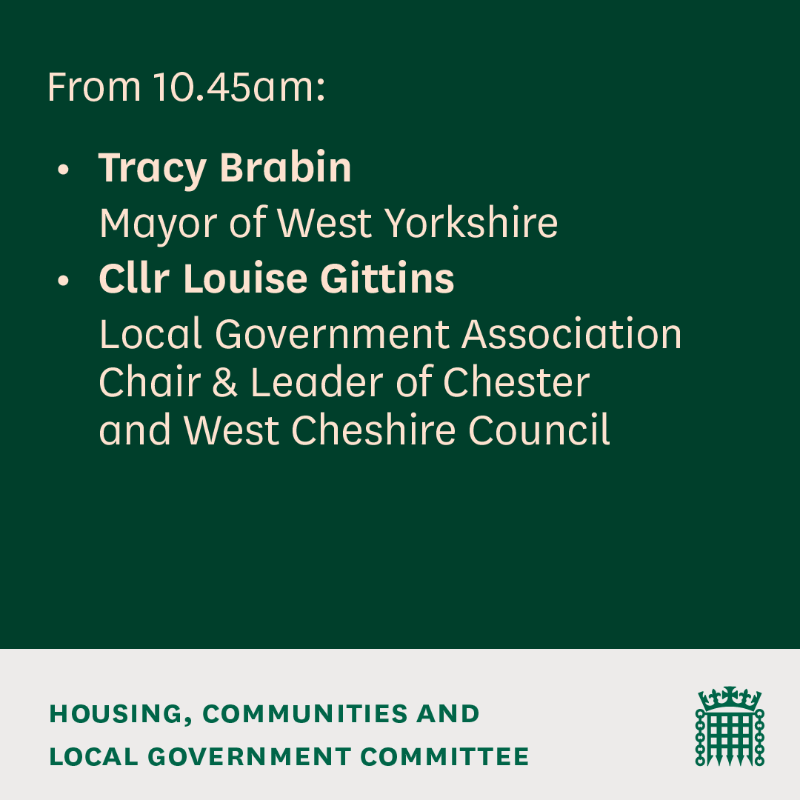 CommonsHCLG's tweet photo. We're holding an evidence session to examine the Government's plans for the reorganisation of local government in England.