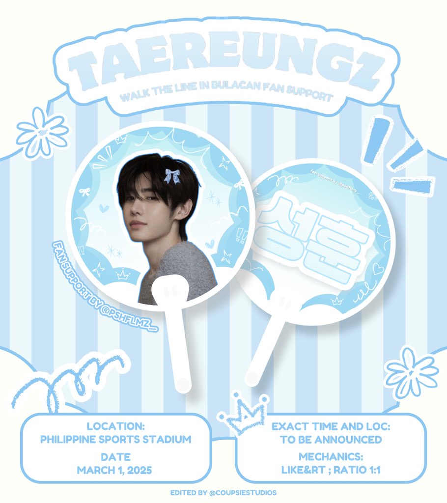 pshflmz_'s tweet photo. Fanning the flames of your ENGENE heart, one uchiwa at a time .ᐟ

caution: it won’t cool down your bias-induced fever! ♨️

✮⋆˙ taereungz mini uchiwa ✮⋆˙
⋆ 𐙚 ̊. fan support by @pshflmz_ &amp; @seyeinn 

⤷ mbf, like &amp; rt 
⤷ open for d-day trades 

#WALKTHELINE_IN_BULACAN https://t.co/yccIDAWnRh