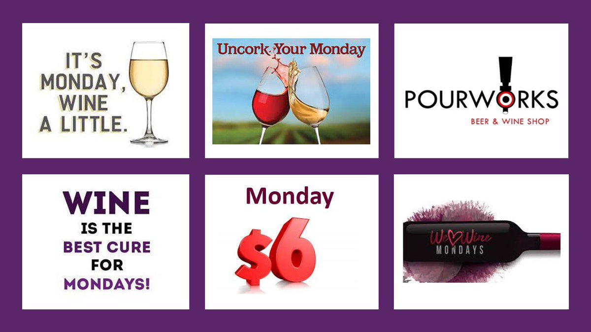 PourWorks's tweet photo. Itโs Monday! Good day for some wine! On Mondays we drink wine! $6 Select Wine every Monday at Pourworks! Stop by and say hi, tell us about your weekend and enjoy $6 wine or your favorite Craft Beer! #pourworks #monday #wine #craftbeer #craftbeerlover #cider https://t.co/pmn6UfWsMQ