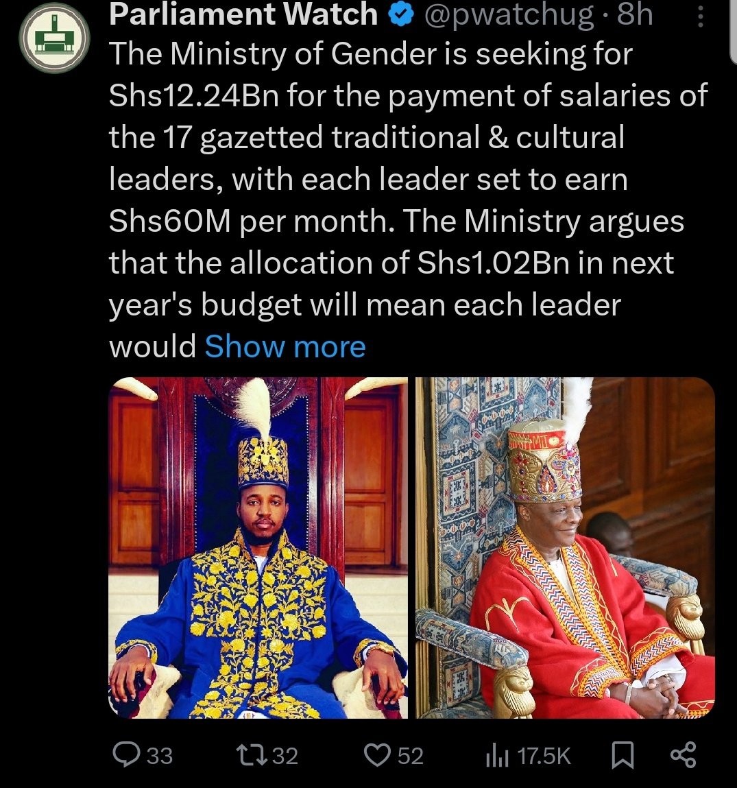 Bagandatweepsss's tweet photo. We oppose the deliberate attempt to blackmail that is depicted by the persons behind @pwatchug. Our Kabaka Ronald Muwenda Mutebi  II is not and he will never be a civil servant and he can’t be employed by anyone. The use of Kabaka’s photo on a controversial post is very disrespectful and the post must be brought down with immediate effect.

#BugandaNsiYaffe 
#BugandaYiyo_BugandaYange