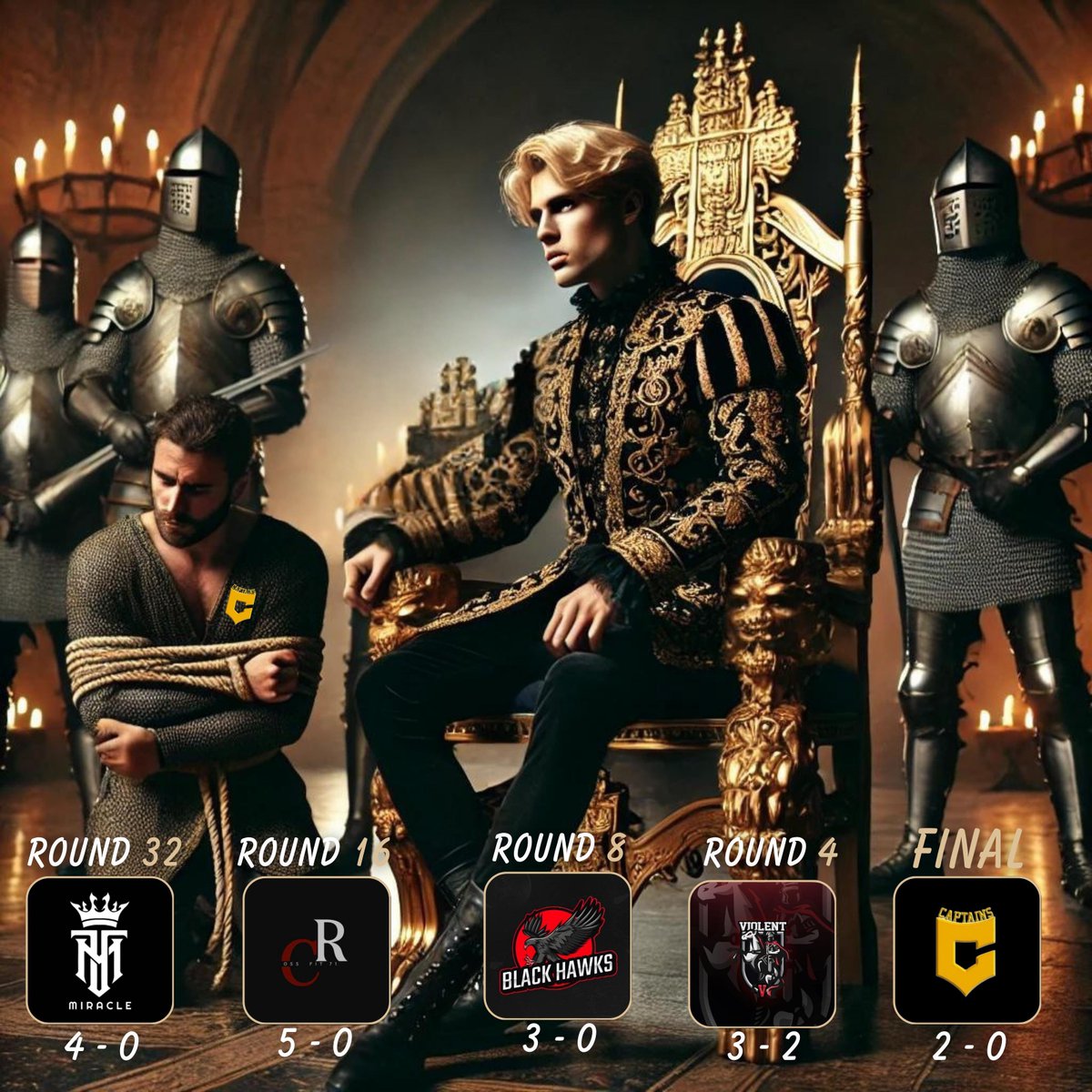 “التاج لا يُزين الرؤوس الضعيفة، ولا يستقر إلا على قمة المجد.”
الڤيستفالين ابطالاً لبطولة <a href="/Rivaln_app/">Rivaln | رايفل إن</a> 💛💛
#نهائي_الحنكة