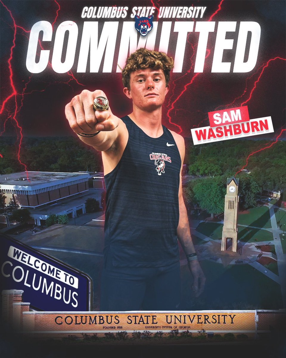 SamWashburn06's tweet photo. I am extremely blessed to announce that I will be continuing my academic and athletic career at Columbus State University! I want to thank God for all that He has given me and thank my coaches, family, and friends that helped me get here. https://t.co/OfnCuJYA98