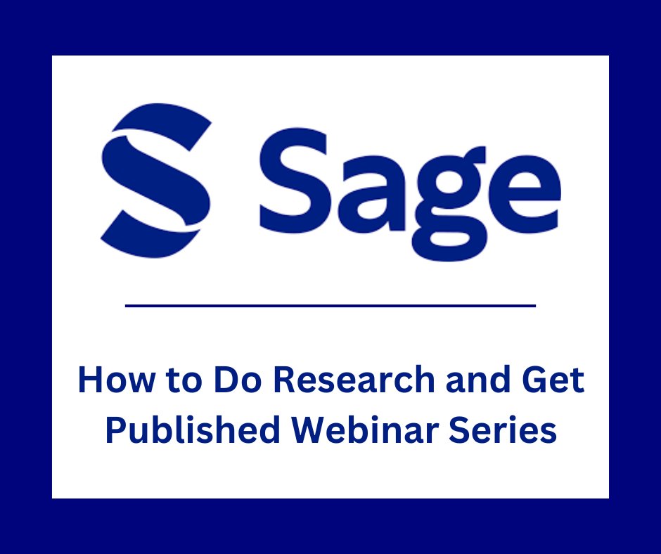 APUSLibrary's tweet photo. Are you unsure how to get your research into the right journals? Or perhaps you’re not sure of the best methodology to use in your paper. Sage Research is offering a free webinar series with insightful tips for new researchers. Find the series here: https://t.co/Z1pnEJsHGo https://t.co/elUJsfUcKU