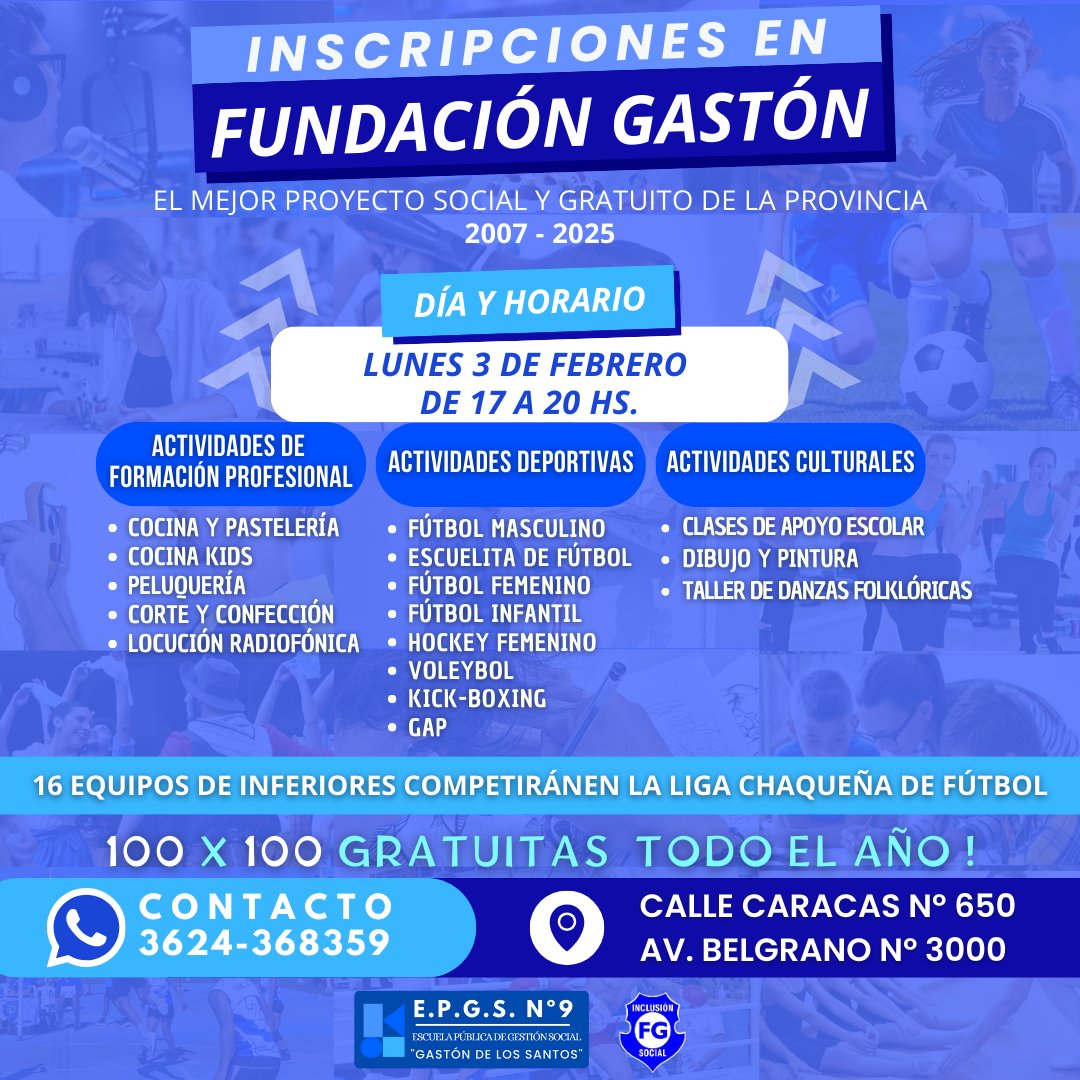 GastonFundacion's tweet photo. Ciclo lectivo 2025 
 @GastonFundacion 💙

🔹Inscripciones : inicia lunes 3 de febrero de 17 a 20hs

🔹Ofertas y contacto 👇🏽 https://t.co/IRwzzpGVnQ