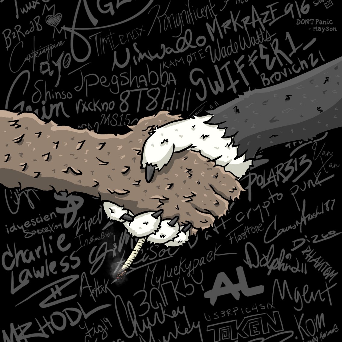 tokersociety's tweet image. We're officially announcing our collab with @dead_y00ts 🪦 The " De[d] " as they have been dubbed will be assisting 420 Club on the merchandising and apparel side. Combining the forces of their artists team core with 420 Club's , expect top notch merch designs in the future.