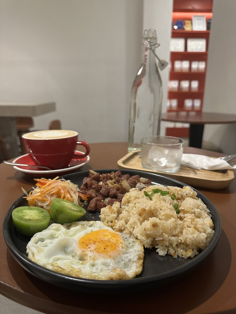 Good food for a tired body with a hot cofee.