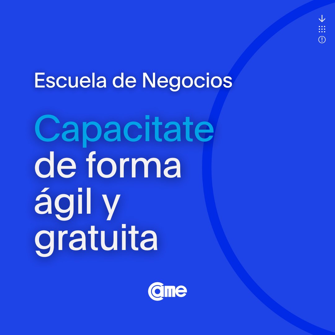¡ÚLTIMOS DÍAS DE INSCRIPCIÓN!

⏰ Hasta el 29/1 podés inscribirte a los cursos online gratuitos de <a href="/redcame/">CAME</a>.
🗓️ Inician: 3/2
✅ Certificación universitaria

Conocé la oferta completa ingresando a 👉bit.ly/3xPl5qU

👩‍💻+ de 60 opciones en áreas clave para las #pymes.