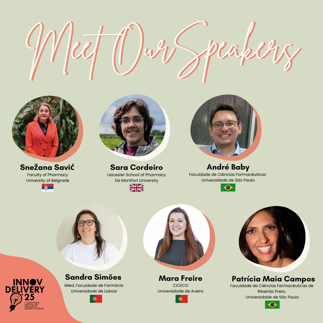 InnovDelivery's tweet photo. ✨ Meet Our Esteemed Speakers! ✨

💡 Snežana Savić 🇷🇸
💡 Sara Cordeiro 🇬🇧
💡 André Baby 🇧🇷
💡 Sandra Simões 🇵🇹
💡 Mara Freire 🇵🇹
💡 Patrícia Maia Campos 🇧🇷

🗓 Join us in exploring the future of pharmacy and delivery systems at #INNOVDelivery25!
📩 Save the date: February 7th https://t.co/u2jO0DLGII