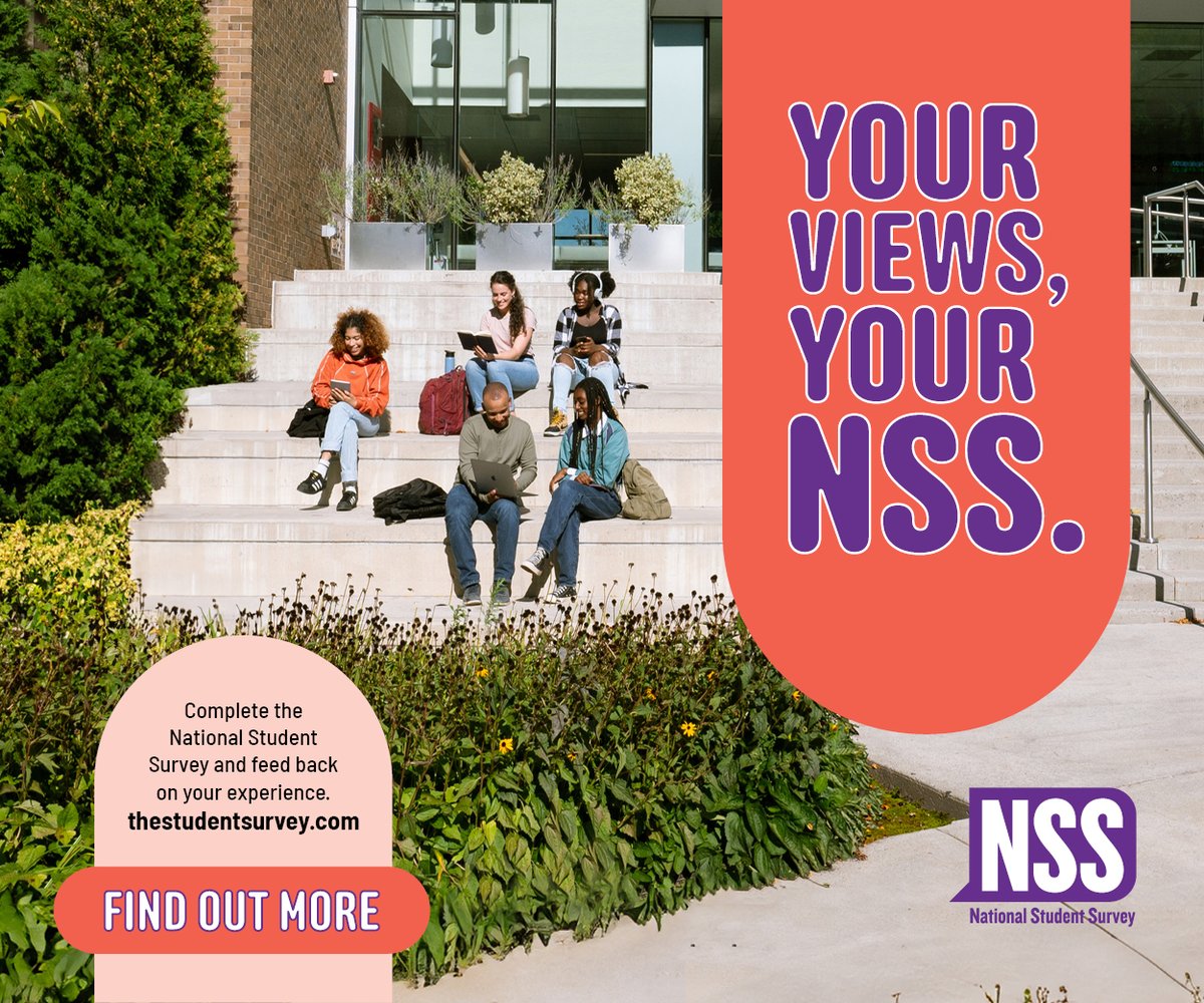 University of Wolverhampton (@wlv_uni) on Twitter photo 📢 Calling all WLV final year undergraduate students.
The National Student Survey (NSS) is now open, designed to gather students’ opinions on the quality of their courses. For every completed survey we will donate £2 to <a href="/StudentMindsOrg/">Student Minds</a> and there's a chance to win one of ten 📢 Calling all WLV final year undergraduate students.
The National Student Survey (NSS) is now open, designed to gather students’ opinions on the quality of their courses. For every completed survey we will donate £2 to <a href="/StudentMindsOrg/">Student Minds</a> and there's a chance to win one of ten