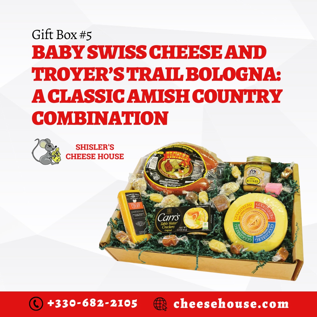 Baby Swiss Cheese and Troyer’s Trail Bologna: A Classic Amish Country Combination 🧀🥓

This timeless duo brings the best of flavor in every bite. Perfect for picnics, parties, or just a quick snack to satisfy your cravings! 

Order yours today and taste the perfect pairing!