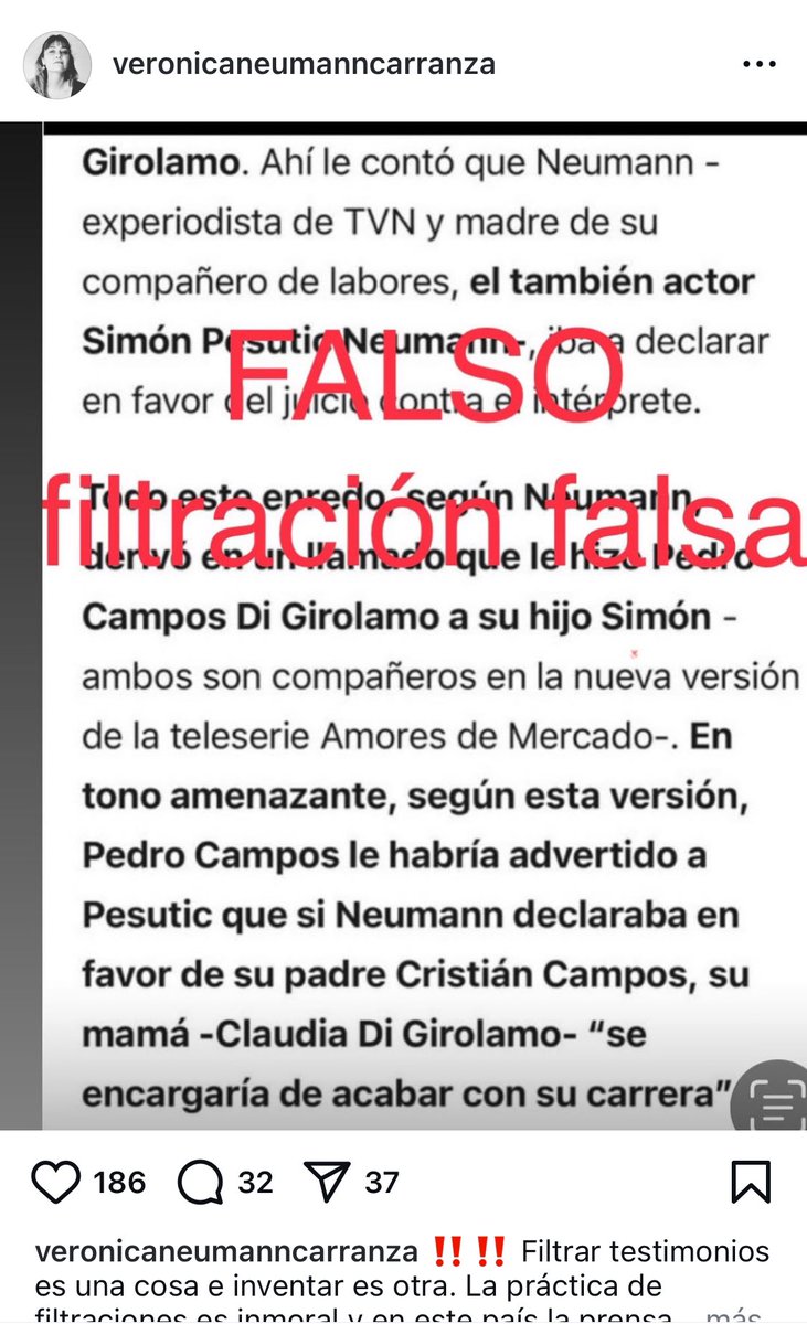 engrifado's tweet photo. Me da una profunda tristeza que @latercera esté destruyendo el relato de la denunciante Raffaella Di Girolamo y la imagen de su familia; Claudia Di Girolamo y Pedro Campos, a través de prensa rosa en defensa a Cristián Campos. https://t.co/rLd8L400zv