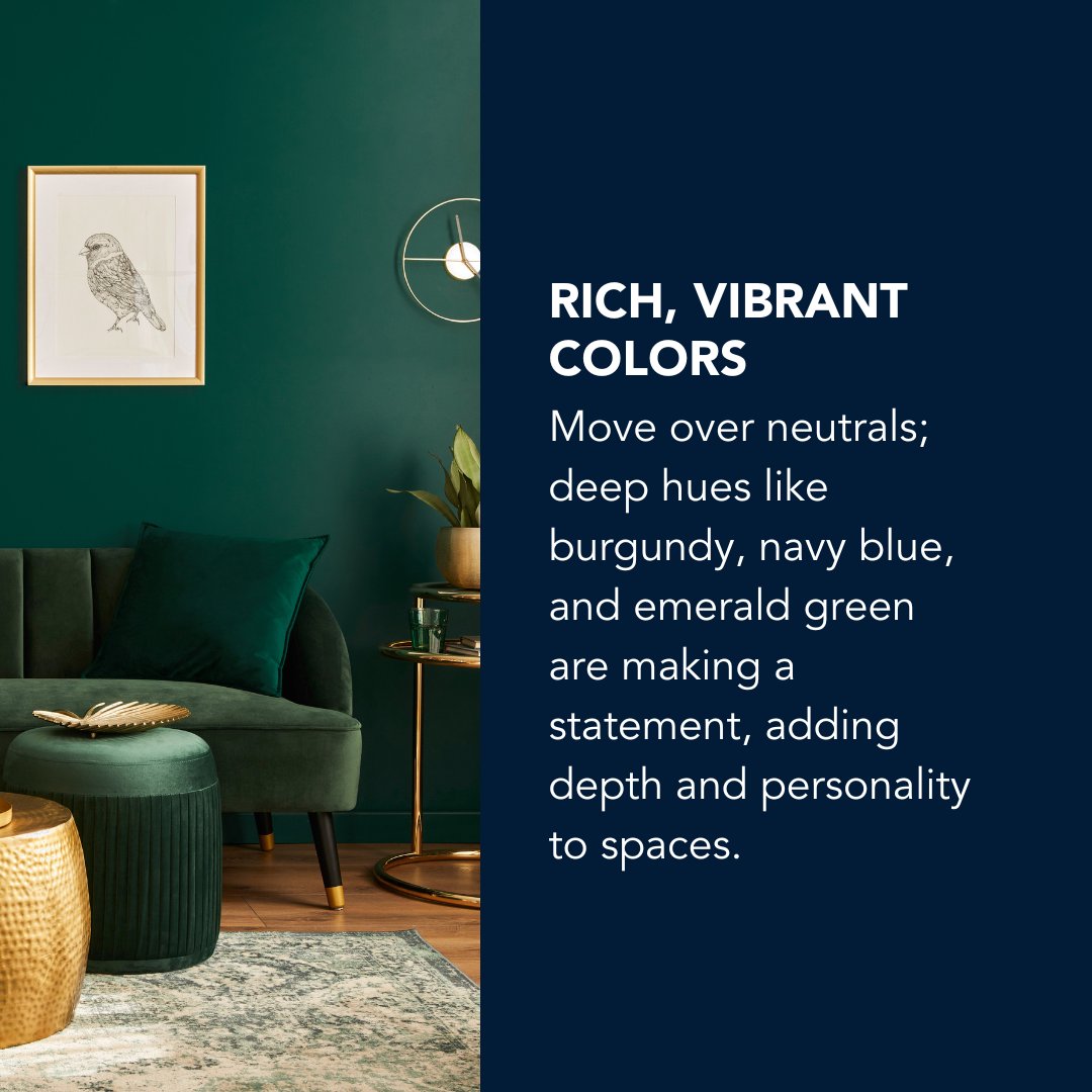 slavnyhomes's tweet photo. A new year comes with new design #trends. This year is all about bold choices, sustainability, and creating spaces that feel both functional and inspiring. 

Swipe for some trends that you should watch out for.

Contact us at 📲 416-669-7037 for expert #advice and opportunities! https://t.co/rMOl9HcehZ