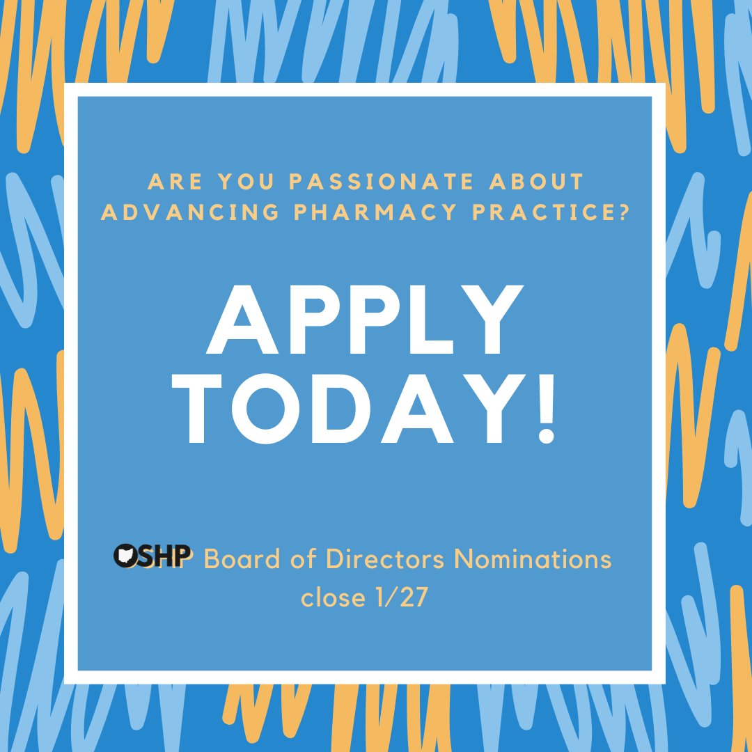 Today is the LAST DAY for OSHP Board nominations!