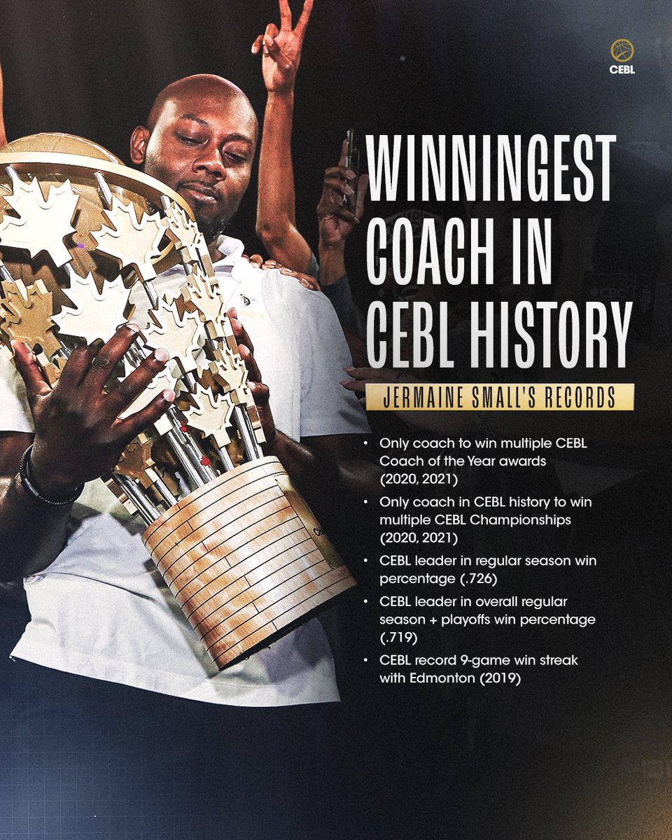 🚨 BREAKING: Jermaine Small, the CEBL’s all-time winningest head coach, has been named the new head coach of the <a href="/mtl_alliance/">Alliance de Montréal</a> on a two-year deal. 

Read more: cebl.ca/cebls-all-time…

#PullUp #CEBLSeasonVII