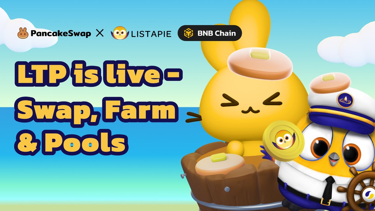 🎉 $LTP Token is Now Live!

You can now claim and trade $LTP on BNB Chain PancakeSwap: pancakeswap.finance/?outputCurrenc…

👩‍🌾 LTP-BNB Farm is live!
Provide liquidity to earn $CAKE: pancakeswap.finance/liquidity/pool…

🥞 LTP Syrup Pool is live!
Stake $CAKE to earn $LTP: pancakeswap.finance/pools?chain=bsc

✅
