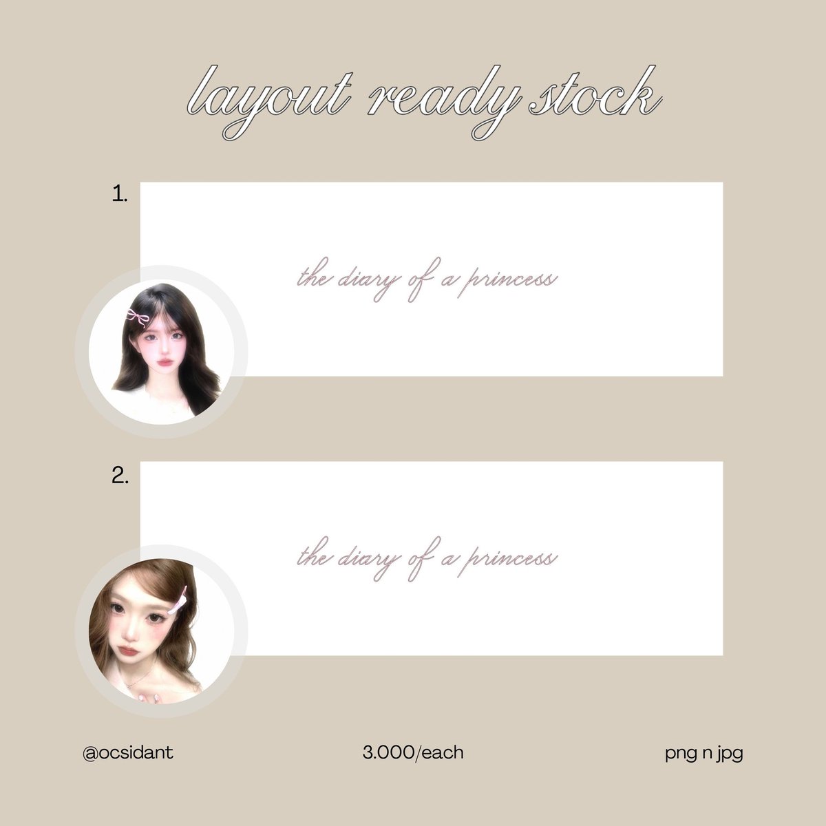 ocsidant's tweet image. help rt, thank u 💗 #zonauang

halooo semuanya, aku bawa layout ready stock nih. untuk prize nya 3OOO/EACH uudah dapat ava jpg dan png lohh. untuk lebih lengkapnya bisa cek thread ini yaaa. ayooo jajan oll, jangan lupa mt @ after dm 😋☝️💗