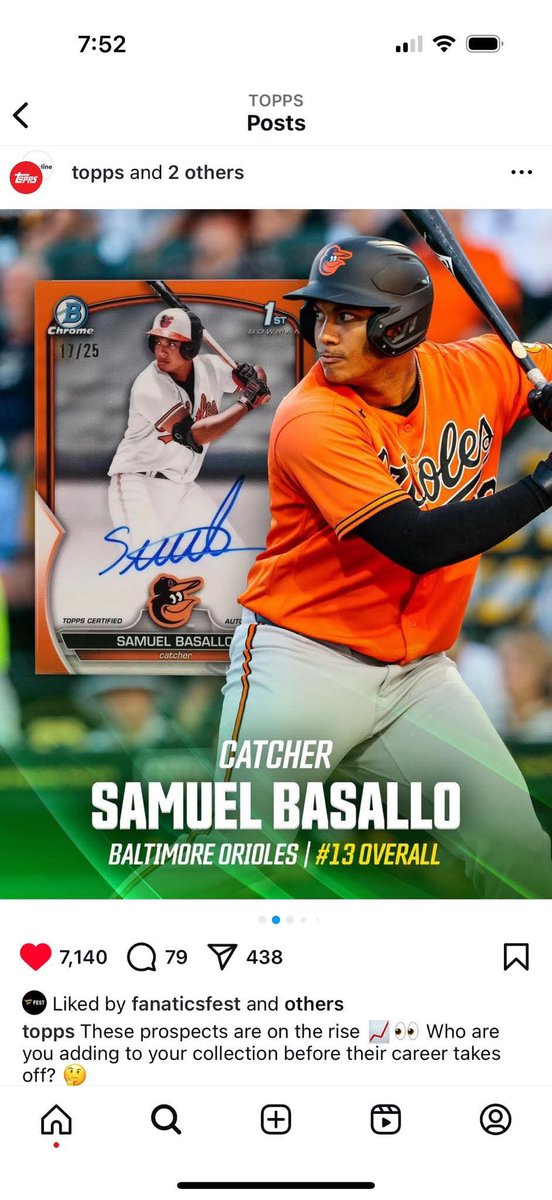 mattfins's tweet photo. @CardPurchaser apparently @Topps used my Bowman 1st card (17/25) to promote Samuel Basallo, the top catching prospect in baseball. https://t.co/f6QYcgdZBW
