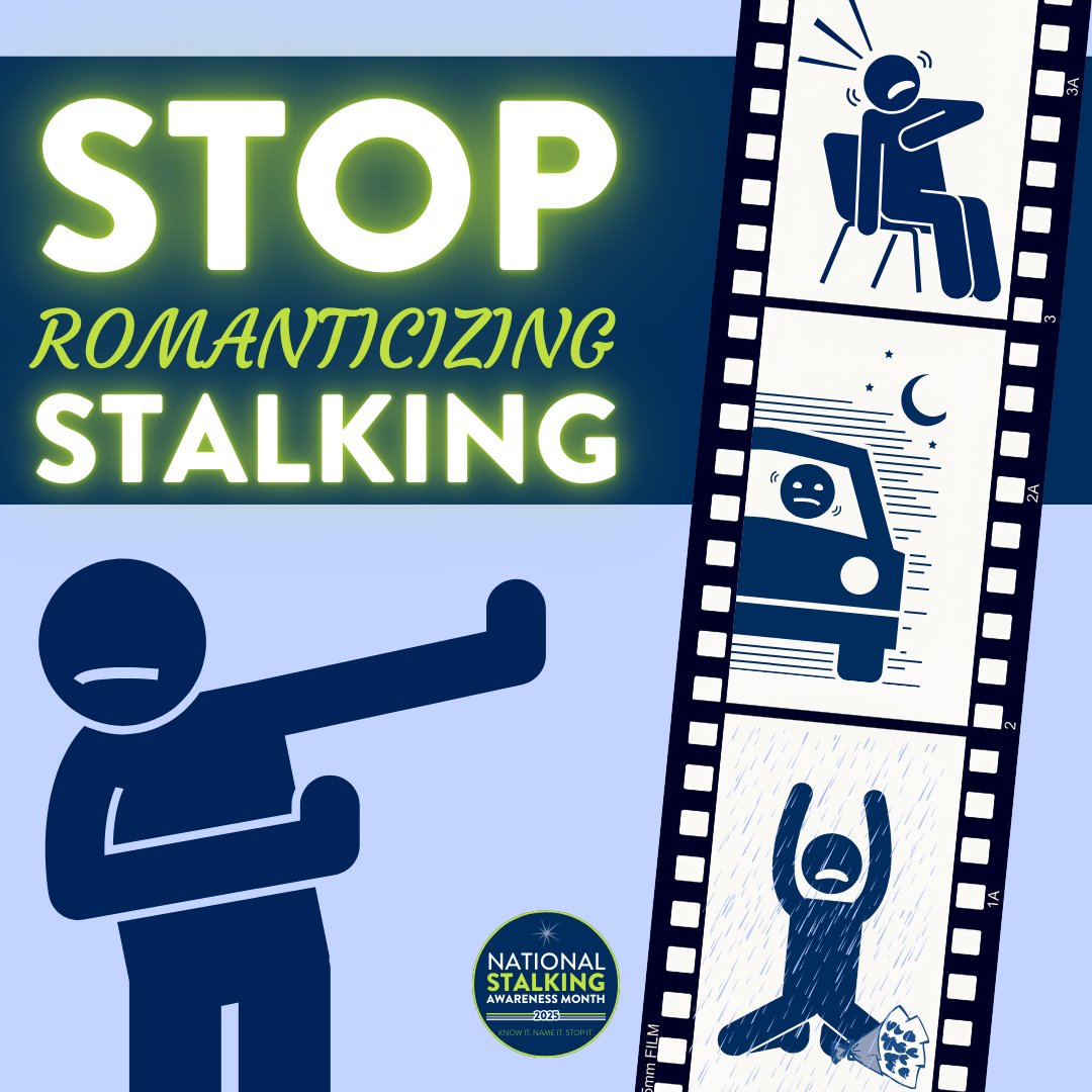 2NDFloorNJ's tweet photo. Stalking is NEVER romantic and misrepresenting this dangerous crime can make it harder for victims and survivors to receive the support that they need. If you or someone you know is a victim of stalking, we’re here for you. Reach out now.💙
#NSAM2025 #KnowItNameItStopIt https://t.co/biWzaHs6FA