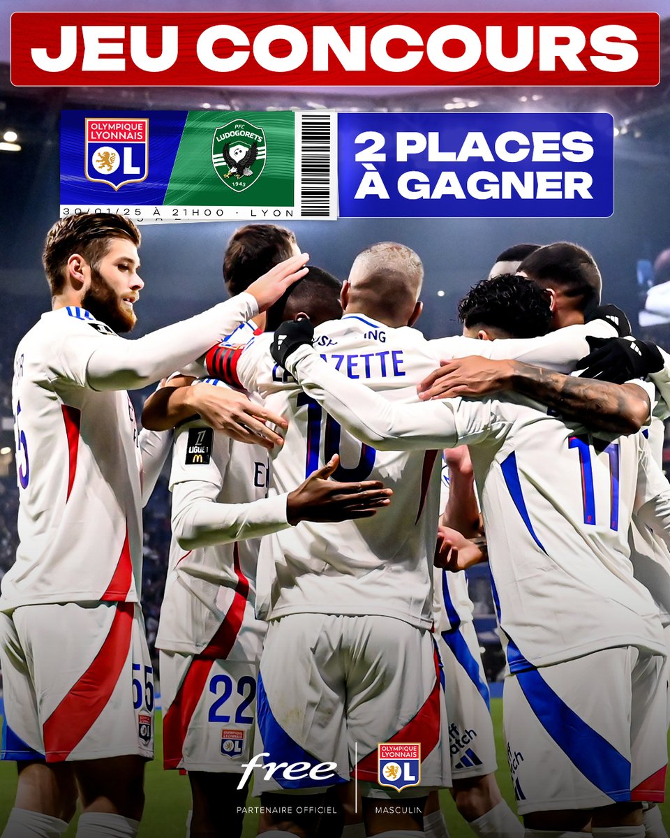 FreeFoot's tweet photo. 🚨 JEU CONCOURS

Supporters de l'@OL, on vous offre 2 places pour la dernière journée de la phase de Ligue de l'Europa League face à Ludogorets. Objectif TOP 8 💪

Pour tenter ta chance :
👉 RT + Follow @FreeFOOT 
👉 Tag un ami 

#TeamOL ❤️���