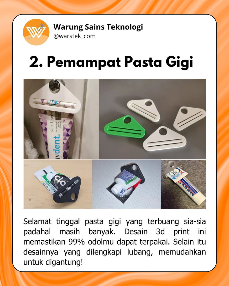 warstek_com's tweet photo. Bisa dicoba buat yang punya 3d printer nih..

Kalau versimu apa guys? Apa yang menurutmu desain 3d printing yang paling bermanfaat? Sampaikan di kolom komentar yaa..

#3dprinting #desain #lifehack https://t.co/AJ70TVc8GG