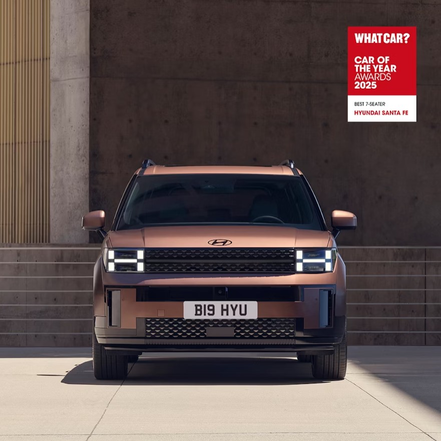 Saltmarine Hyundai are proud to announce that the all-new SANTA FE has been named Best 7-Seater, and the all-new, fully electric INSTER has won Best Small Electric Car for the City at the What Car? Awards 2025! 🎉

Contact us today to arrange your test drive.