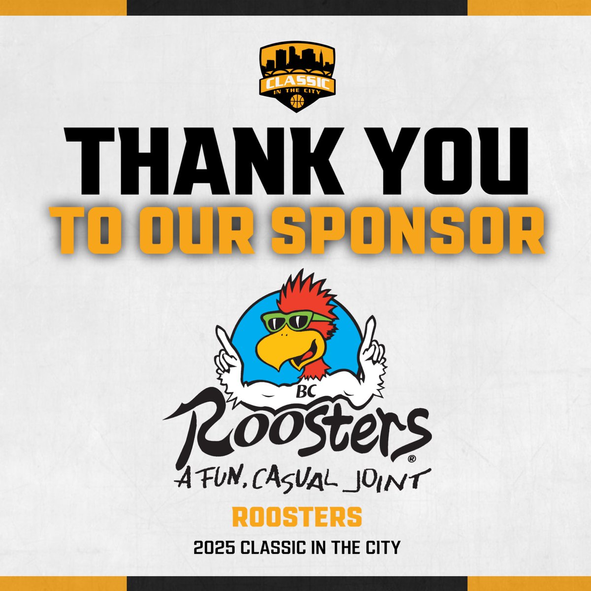 Thank you <a href="/Roosters/">Roosters Restaurant</a> for sponsoring our event