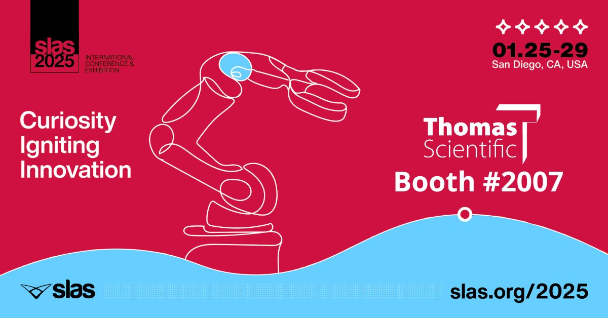 ThomasSci's tweet image. Thomas Scientific is live at SLAS 2025. Come visit us at Booth #2007 to explore our cutting-edge innovations and discover how we’re driving scientific advancements.
We can’t wait to see you! Let’s connect!
#ThomasScientific #SLAS2025 #LifeSciences #ScientificInnovation