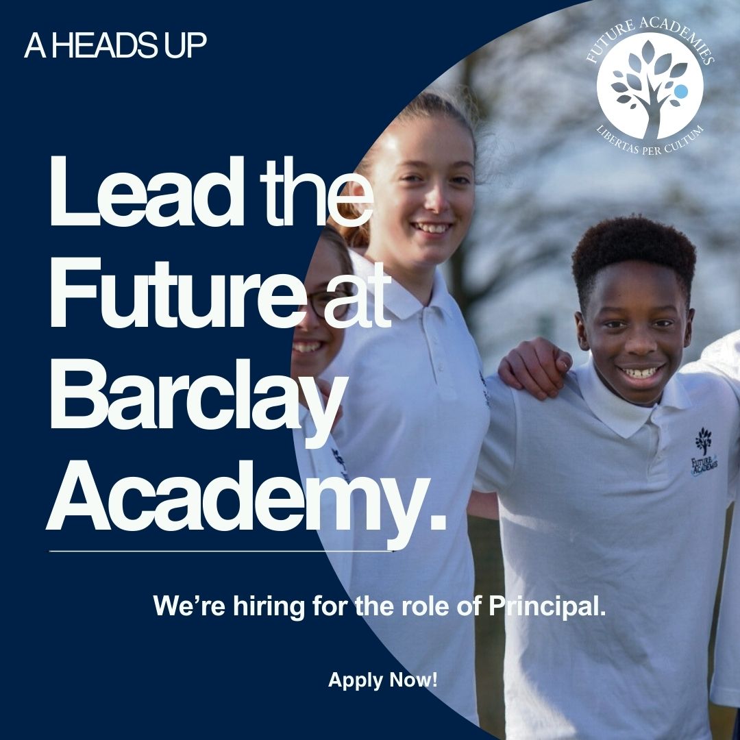 futureacademies's tweet photo. Are you an experienced leader ready to inspire the next generation? We’re looking for a passionate leader to join Barclay Academy and drive excellence for our school community. @academy_barclay 

Apply now: https://t.co/PW3NZcCncK https://t.co/SR9Rhzsv3h