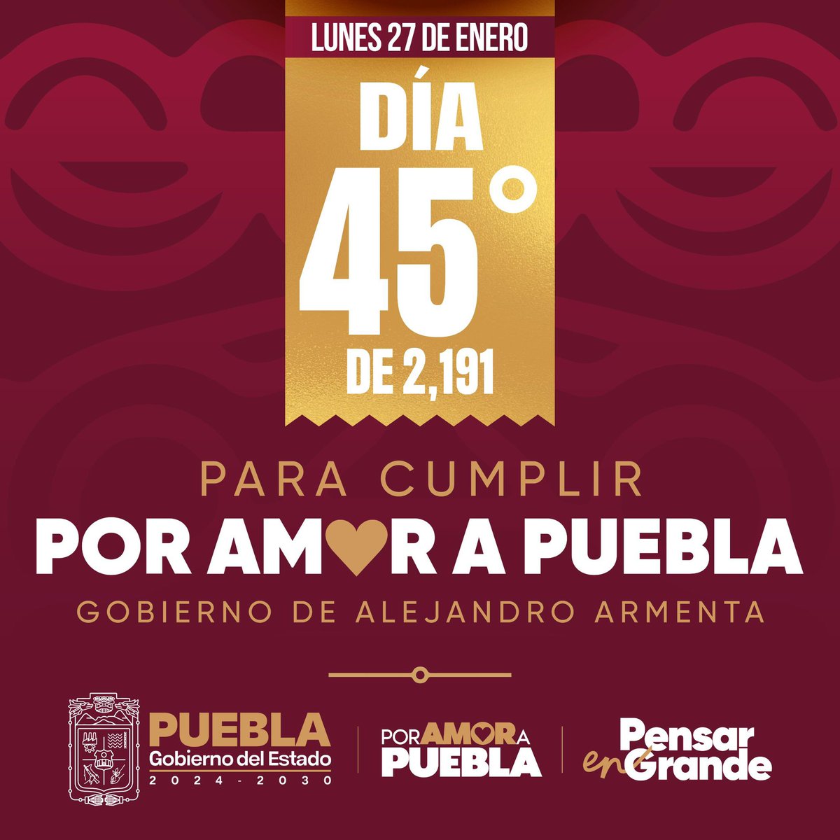 NormaLayon's tweet photo. Que rápido pasan los días cuando se trabaja con pasión y se sirve a las y los poblanos con entrega.
#PorAmorAPuebla 
#PensarEnGrande https://t.co/LDk5m8O5oT