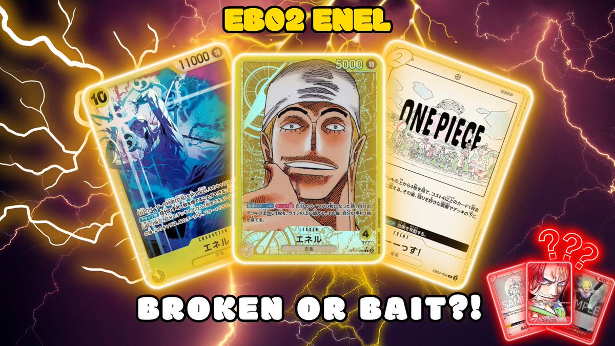 Ciao Pirates 🏴‍☠🇮🇹
ENEL vs SHANKS (EB02) is NOW LIVE on our channel! GO WATCH IT ⚡🔥

Don't forget to SMASH that like button, leave a comment and subscribe 💜🏴‍☠
youtu.be/6Ll-f3zN7Uo?si…
🏴‍☠ MORE COMING SOON 🏴‍☠

#onepiececardgame #onepiecetcg #ONEPIECE #EB02