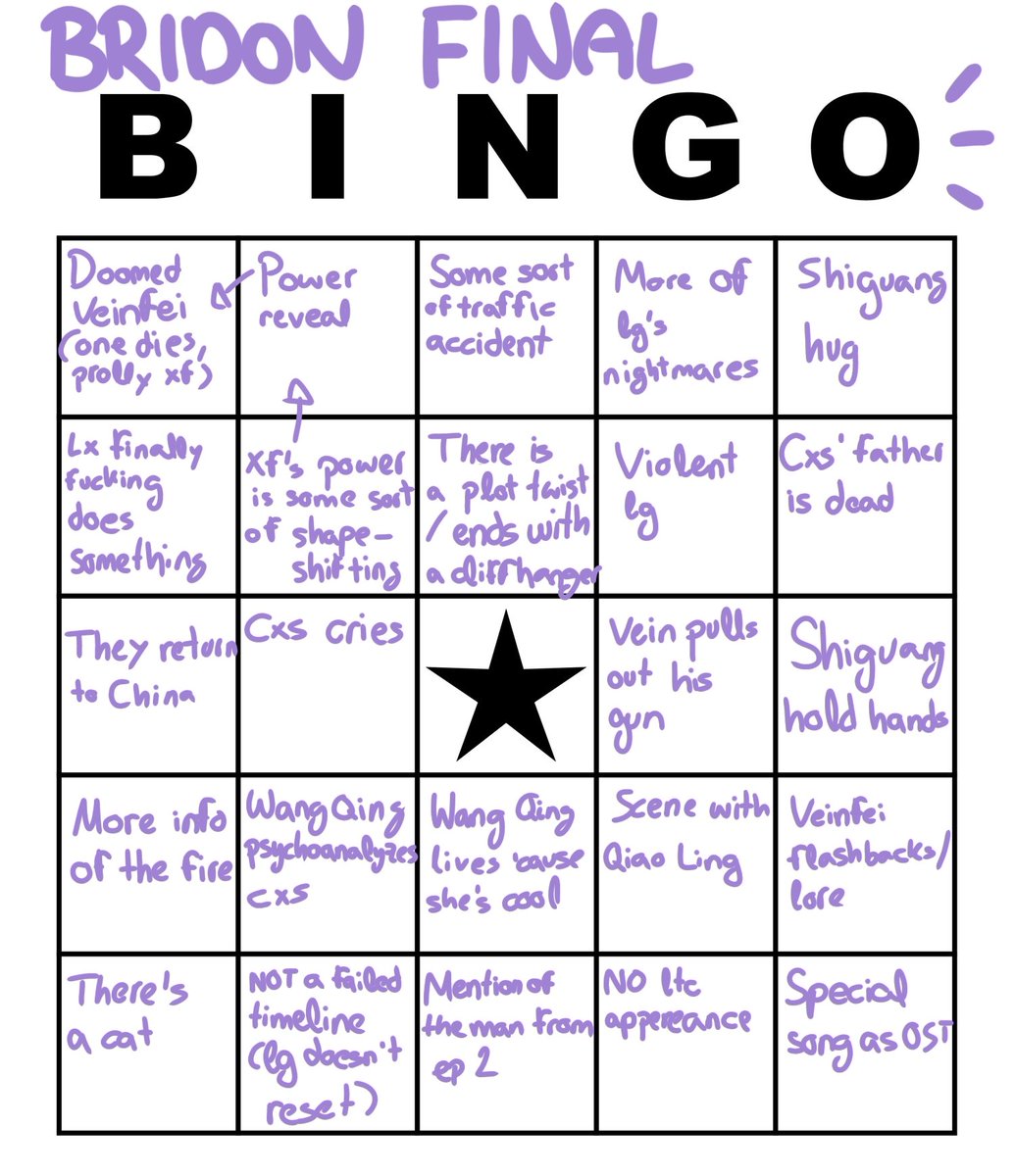 _imnomus's tweet photo. I made myself a bingo for friday's episode https://t.co/zMD0oqpwEN