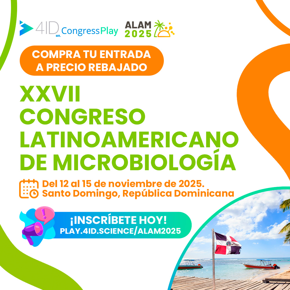 4ID SCIENCE (@4idscience) on Twitter photo ¡Reserva tu lugar en el XXVII Congreso Latinoamericano de Microbiología! <a href="/AlamScience/">alam.science</a>
¡Inscríbete ahora y asegura tu participación con tarifa reducida!
Hazlo anticipadamente a través de: play.4id.science/alam2025 ¡Reserva tu lugar en el XXVII Congreso Latinoamericano de Microbiología! <a href="/AlamScience/">alam.science</a>
¡Inscríbete ahora y asegura tu participación con tarifa reducida!
Hazlo anticipadamente a través de: play.4id.science/alam2025