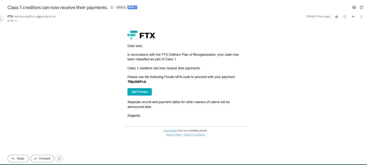 sunil_trades's tweet image. Scam Emails Alert: FTX creditors please beware of scam emails

1) Don&apos;t click on links 
2) Please ask for feedback in groups/Twitter
3) Only go direct to official sites

Screenshot of a scam email is inserted
-sender address impersonating FTX