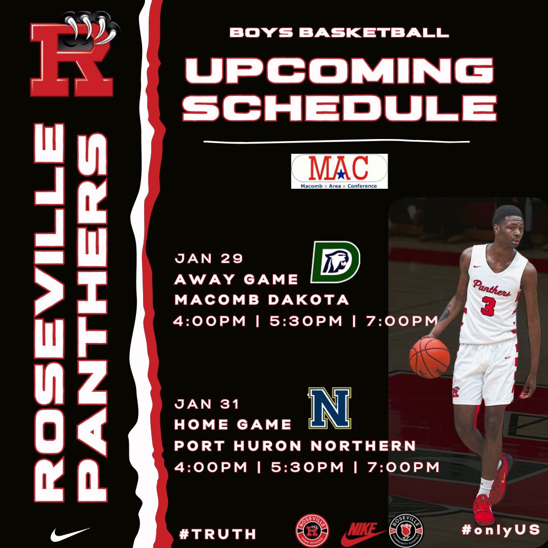 Big week ahead for your Panthers! Come out and support us this week, we need you guys! #TRUTH #onlyUS #MACRed
