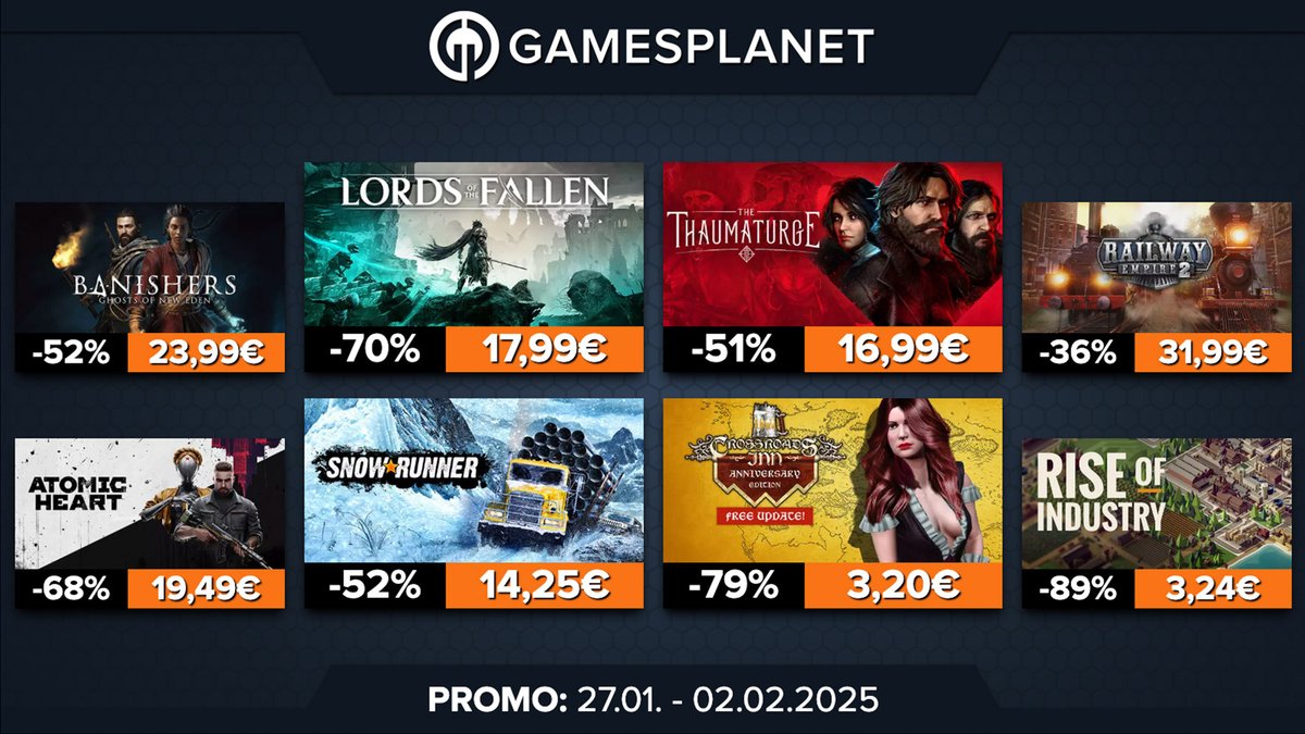 GamesplanetFR's tweet photo. Ahhhh, #DeepSeek arrive, c'est la panique 😵 Pas de quoi éclipser nos promos de la semaine avec notamment #Lordsofthefallen, #AtomicHearts ou #Snowrunner. 

📆 https://t.co/HVPXYqc0ze https://t.co/e6m9G28PgI