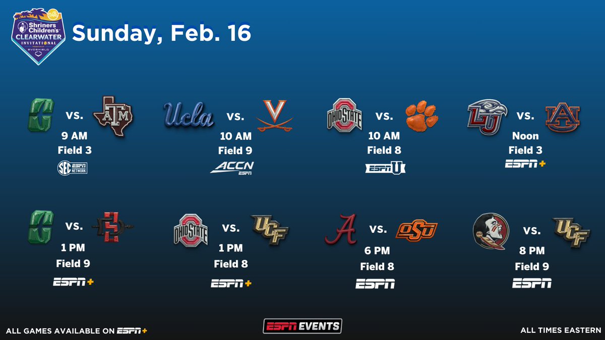 ESPNPR's tweet photo. 📢 @ESPNEvents announces platforms &amp; commentator lineups for the 2025 Shriners Children's @ClearwaterInv presented by @EvoShield

🥎 Coverage begins Thursday, Feb. 13

Details: https://t.co/51LoymvaSA | #NCAASoftball https://t.co/bwVJ1Ht4YE
